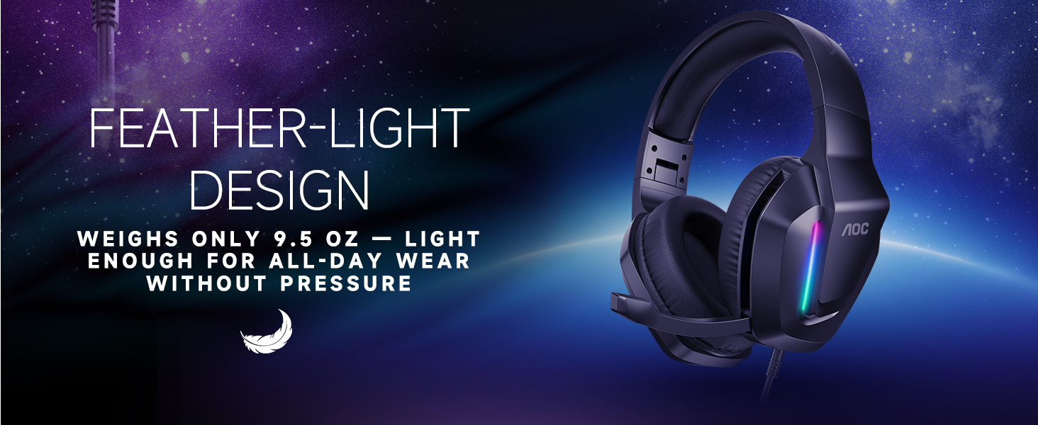 AOC ACG2530 Gaming Headset with PS5/4, PC, Mac, Switch, Xbox Series