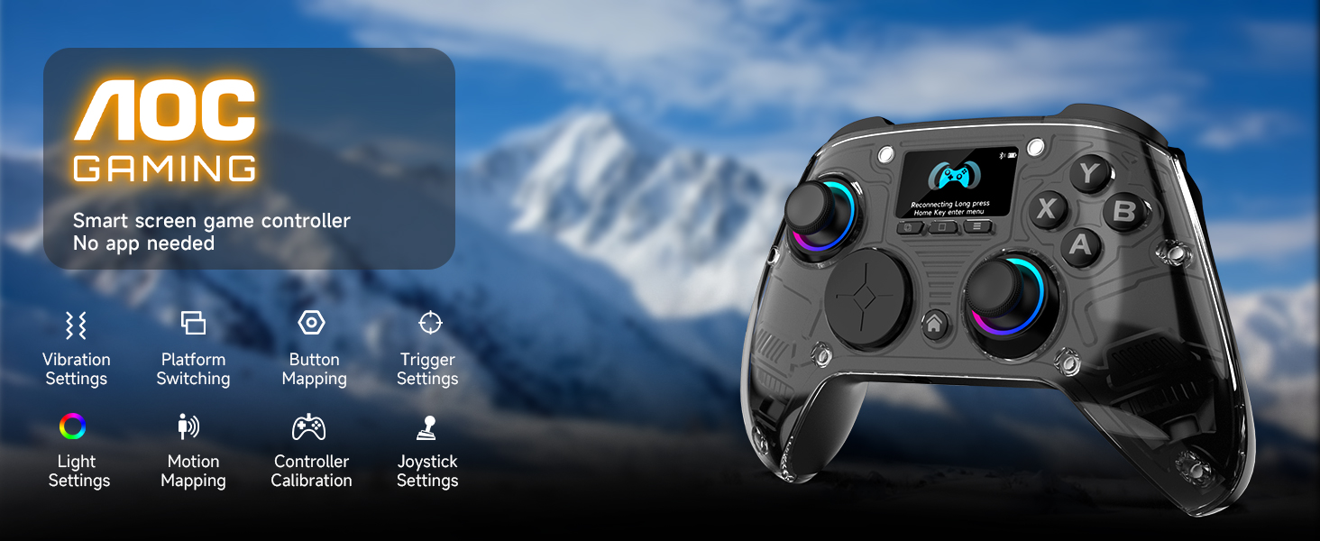 AOC GC310 PC Controller — Interactive Screen Wireless Controller Compatible with Switch/Switch 2/iOS/Android,PC