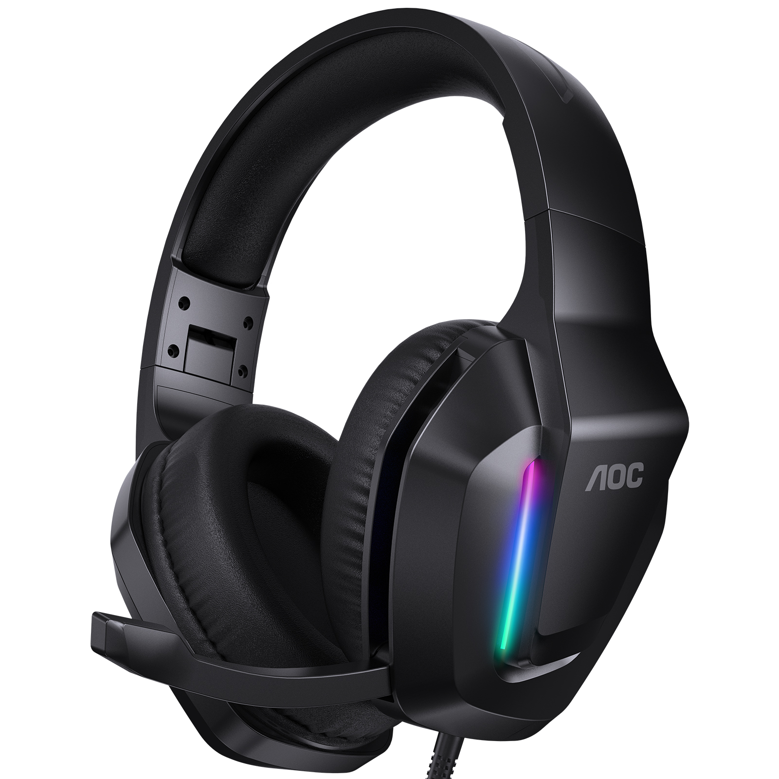 AOC Gaming Headset for PS5, PS4, PC, Mac, Switch, Xbox Series, Surround Sound RGB Gaming Headphones with Noise Canceling Microphone, 50MM Dynamic Drivers, 3.5MM Audio Jack, White